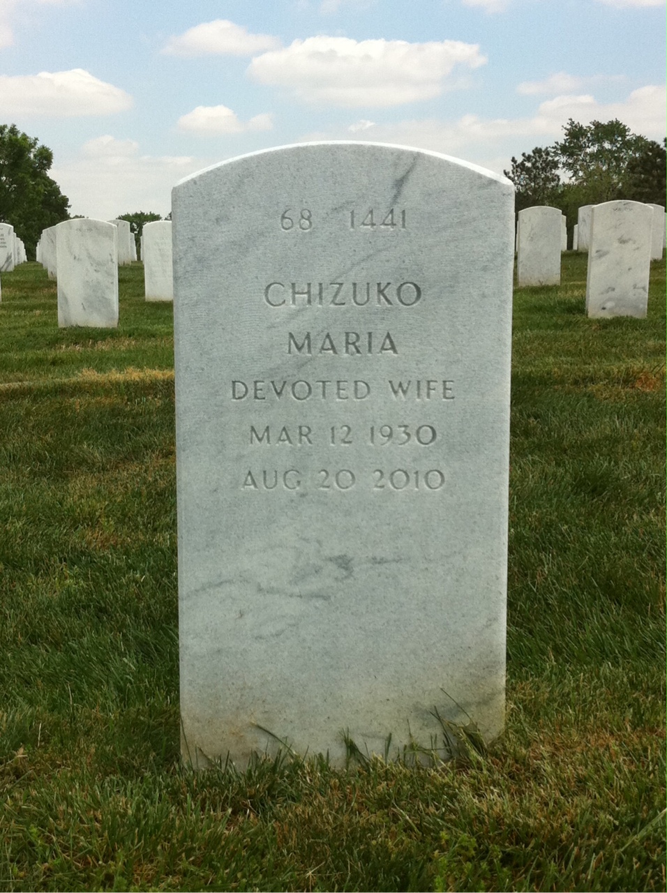 Back of headstone — John Beran