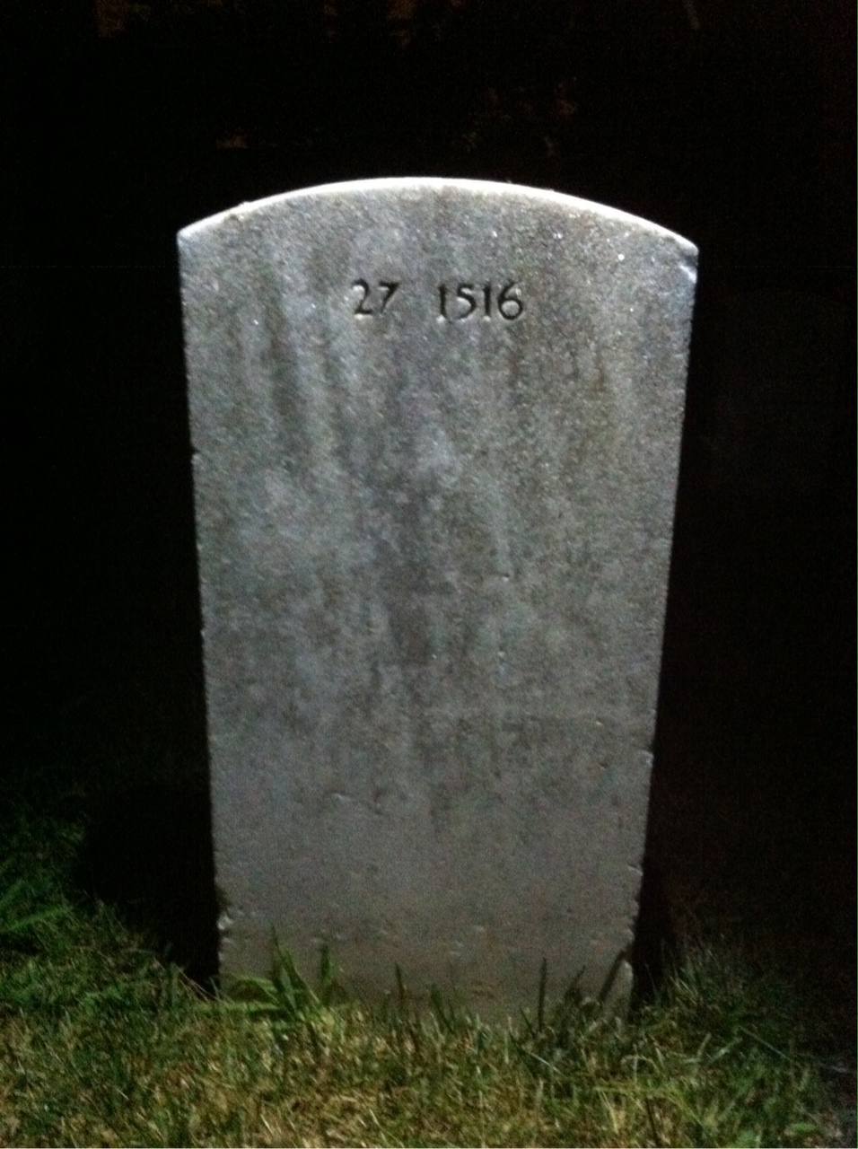 Back of headstone — Adeline Bailey