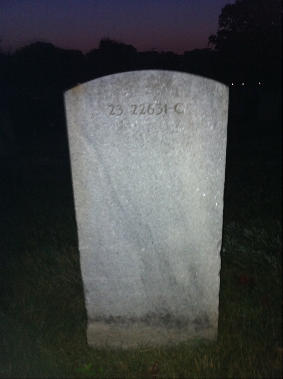 Back of headstone — Mark Afflerbach