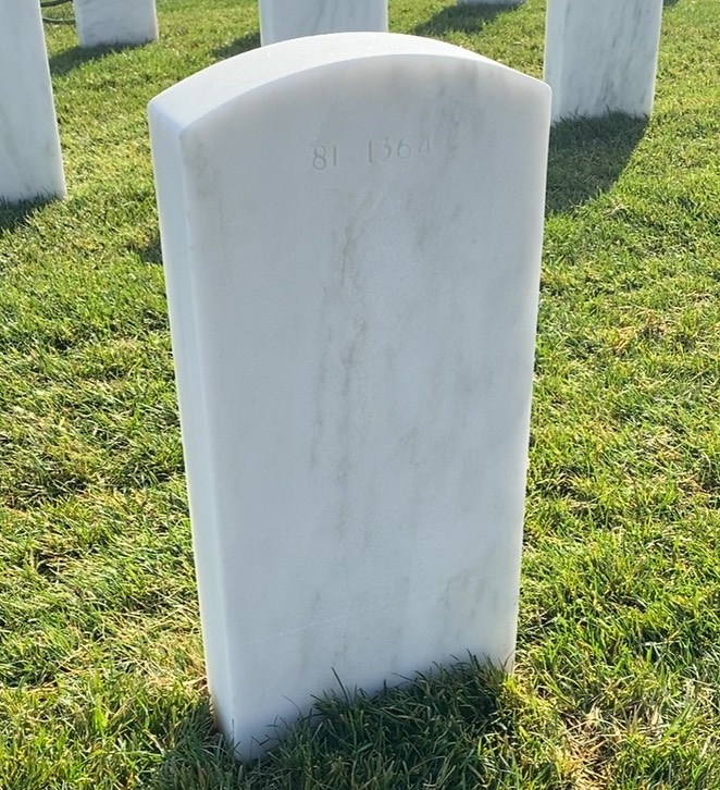 Back of headstone — William J Bethea