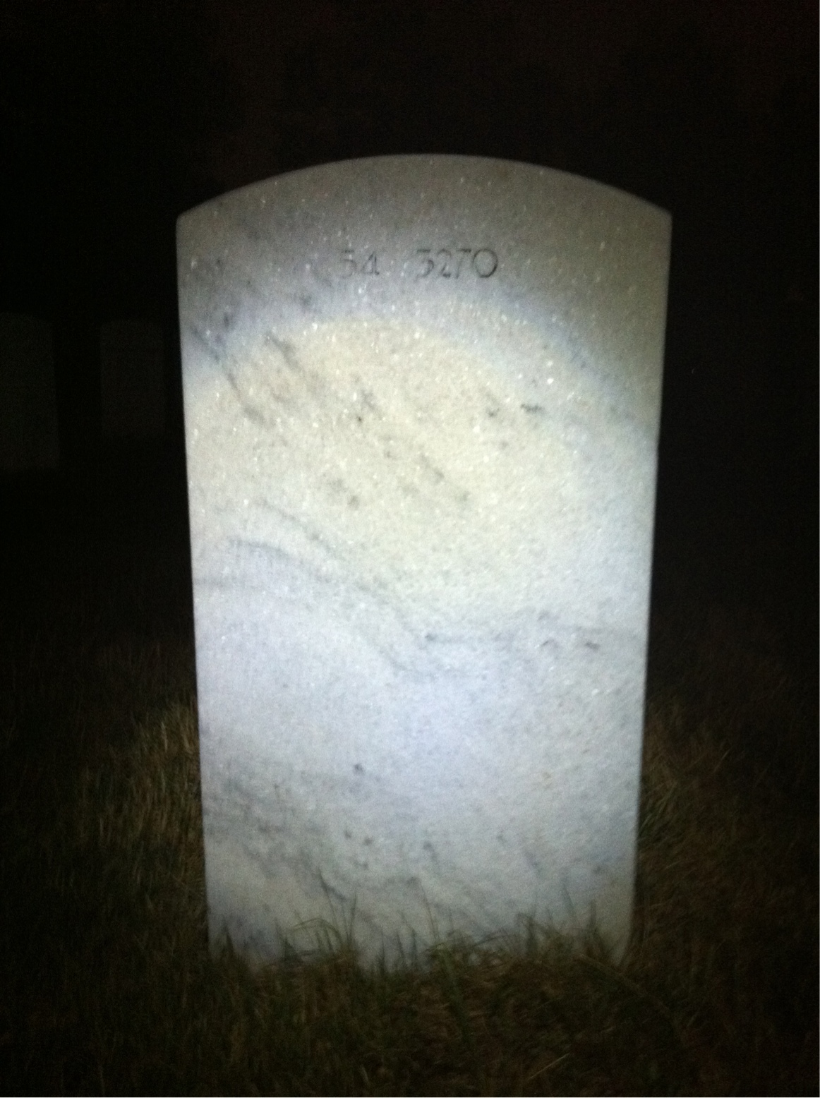 Back of headstone — Glenn Muscato