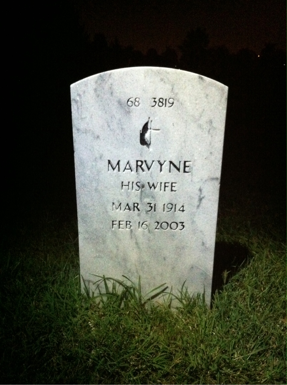 Back of headstone — Levy Mcneill