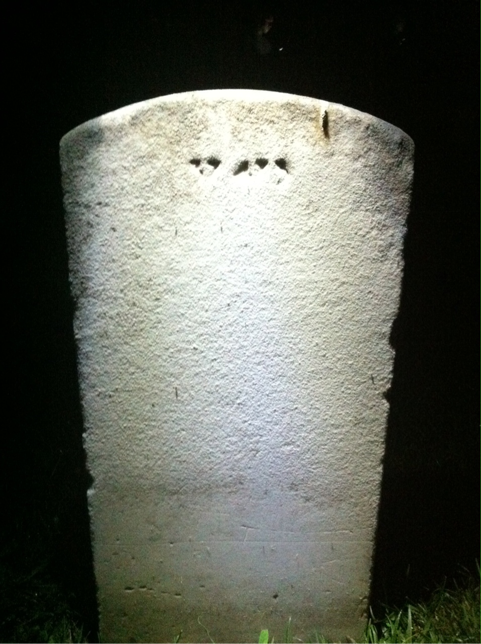 Back of headstone — James Allen