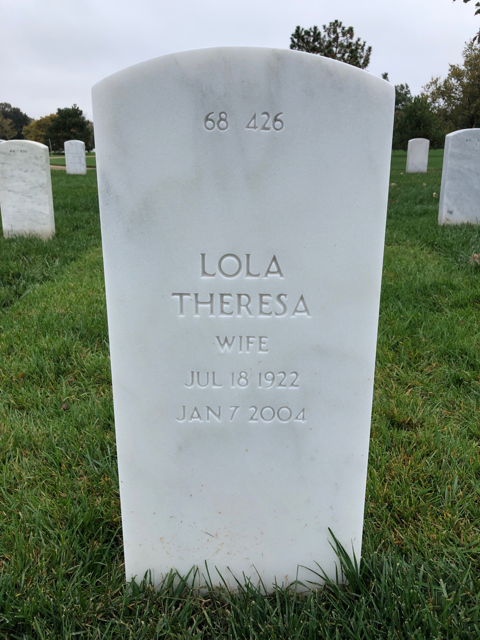 Back of headstone — Linus Pottebaum