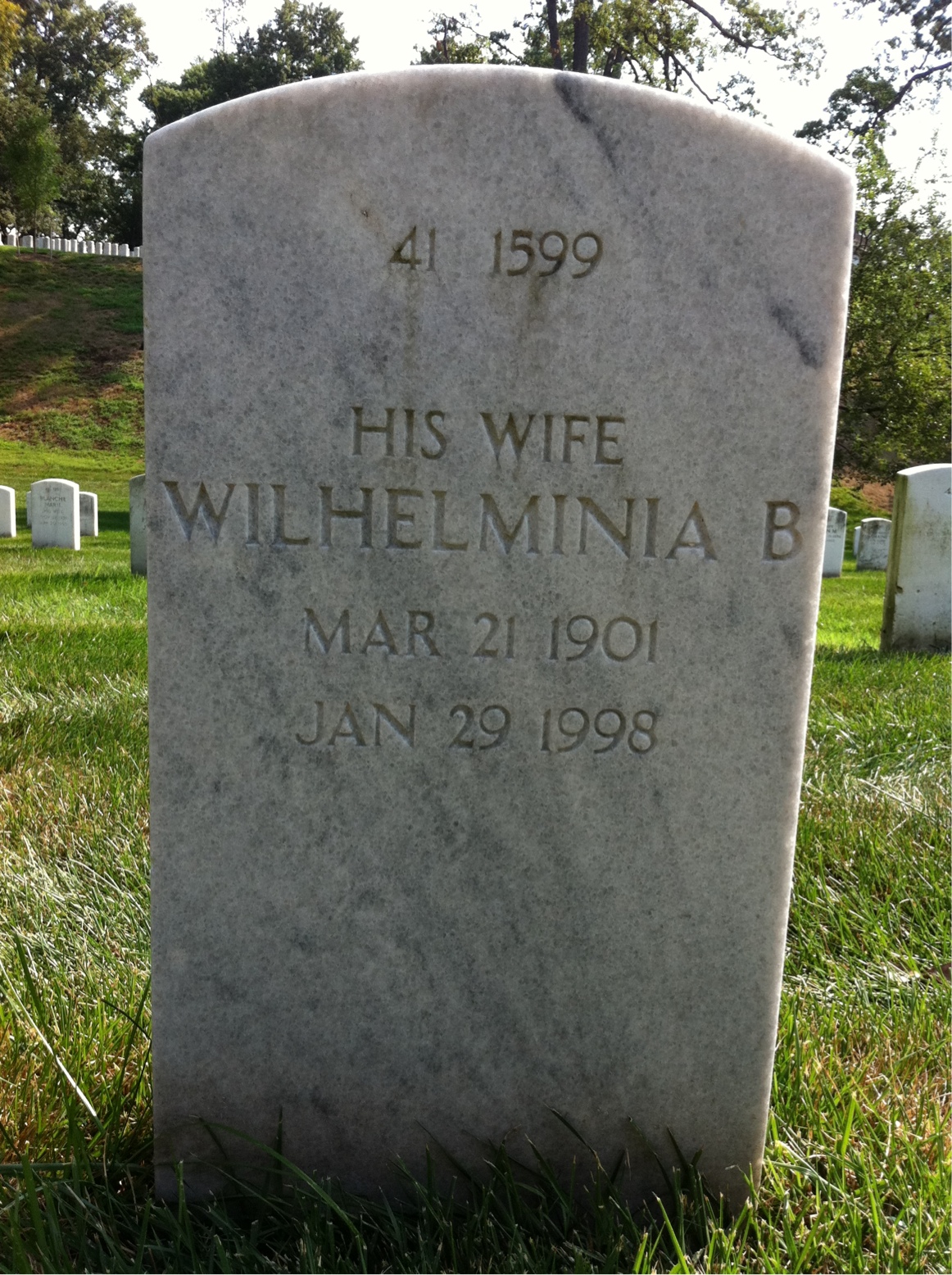 Back of headstone — William R Forcey