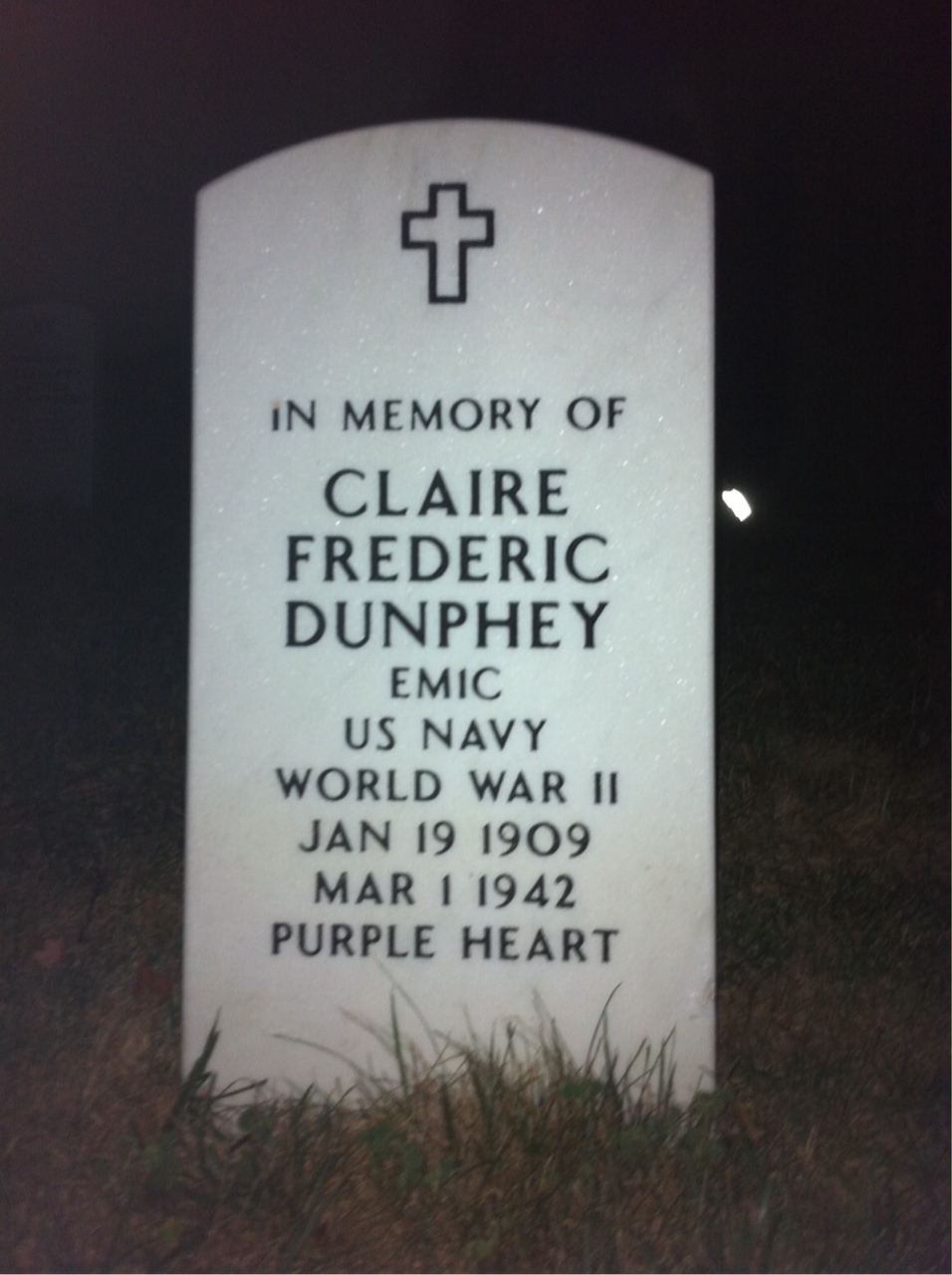 Headstone of Claire F Dunphey