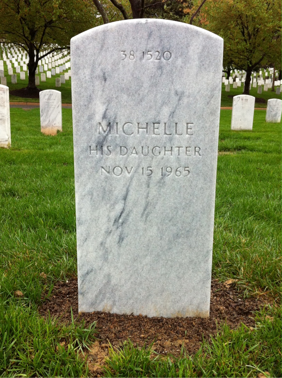 Back of headstone — Michelle Moss