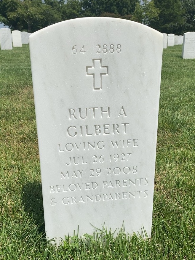 Back of headstone — Leslie Gilbert