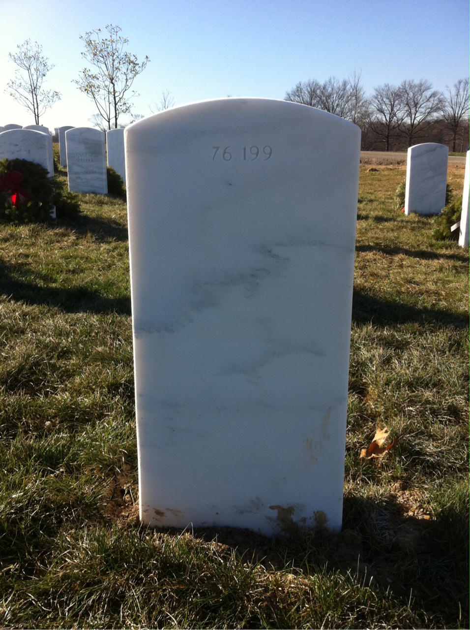 Back of headstone — Robert Allen
