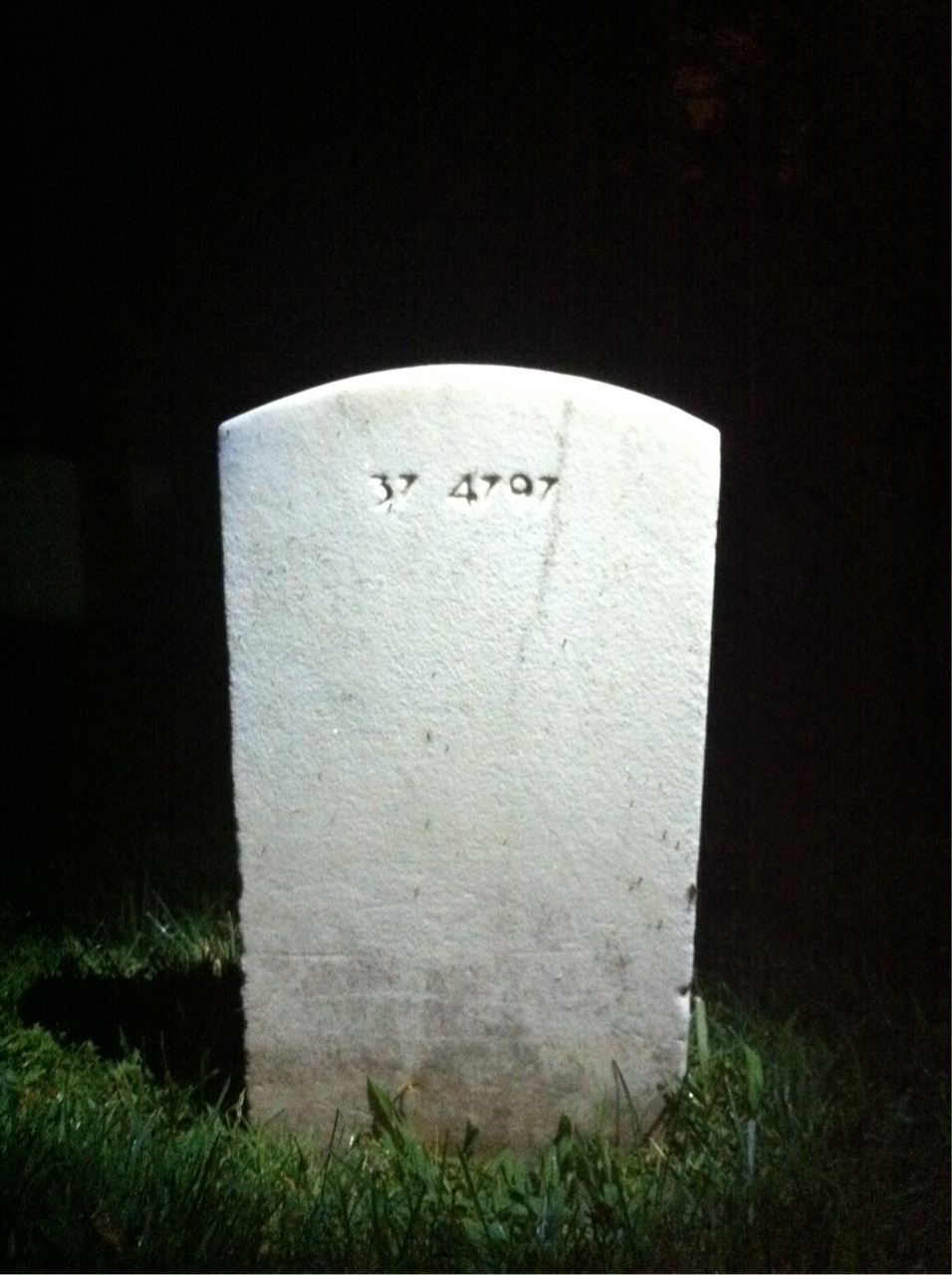 Back of headstone — Walter Bradbury