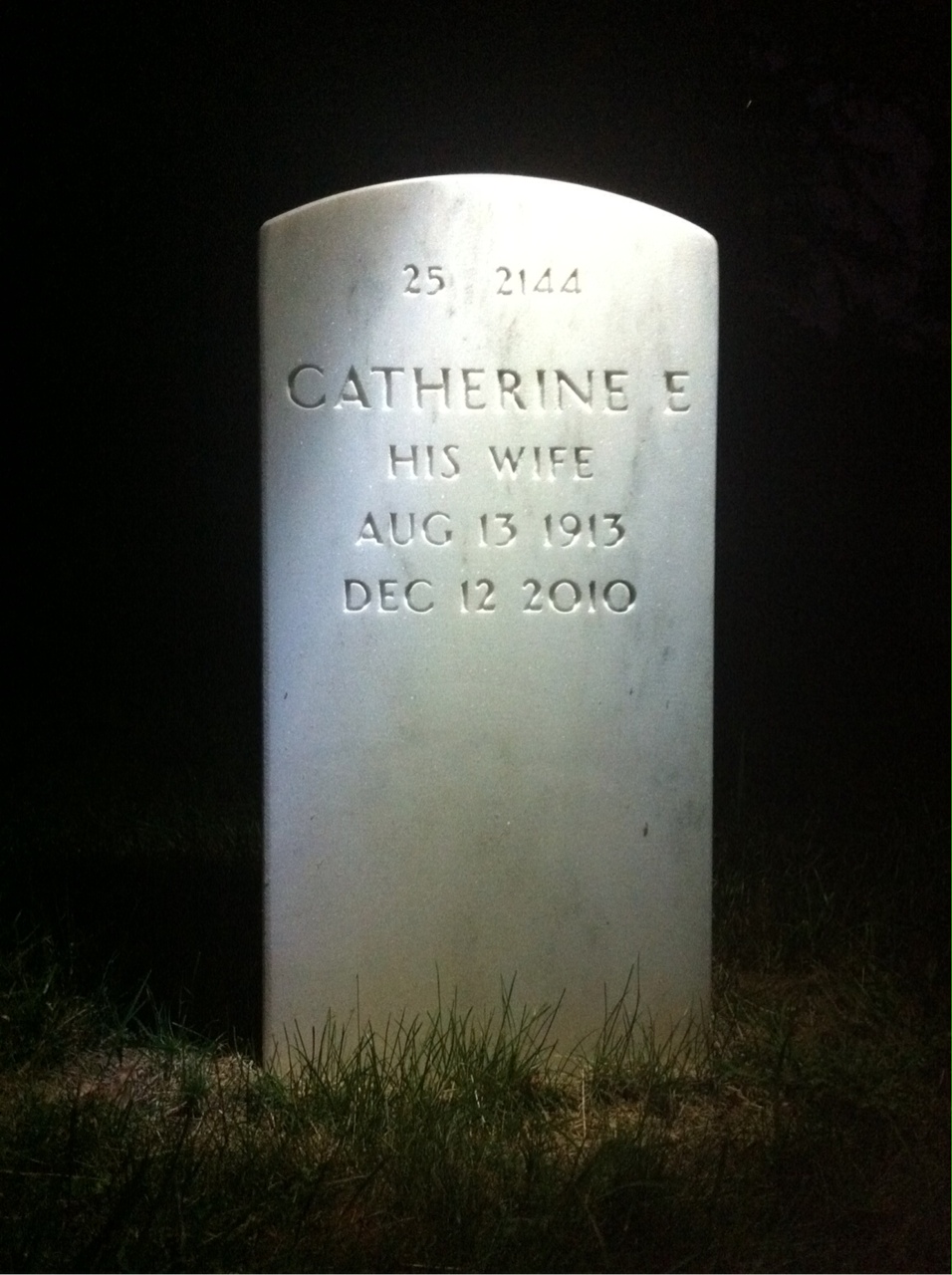 Back of headstone — Hobert Hoover