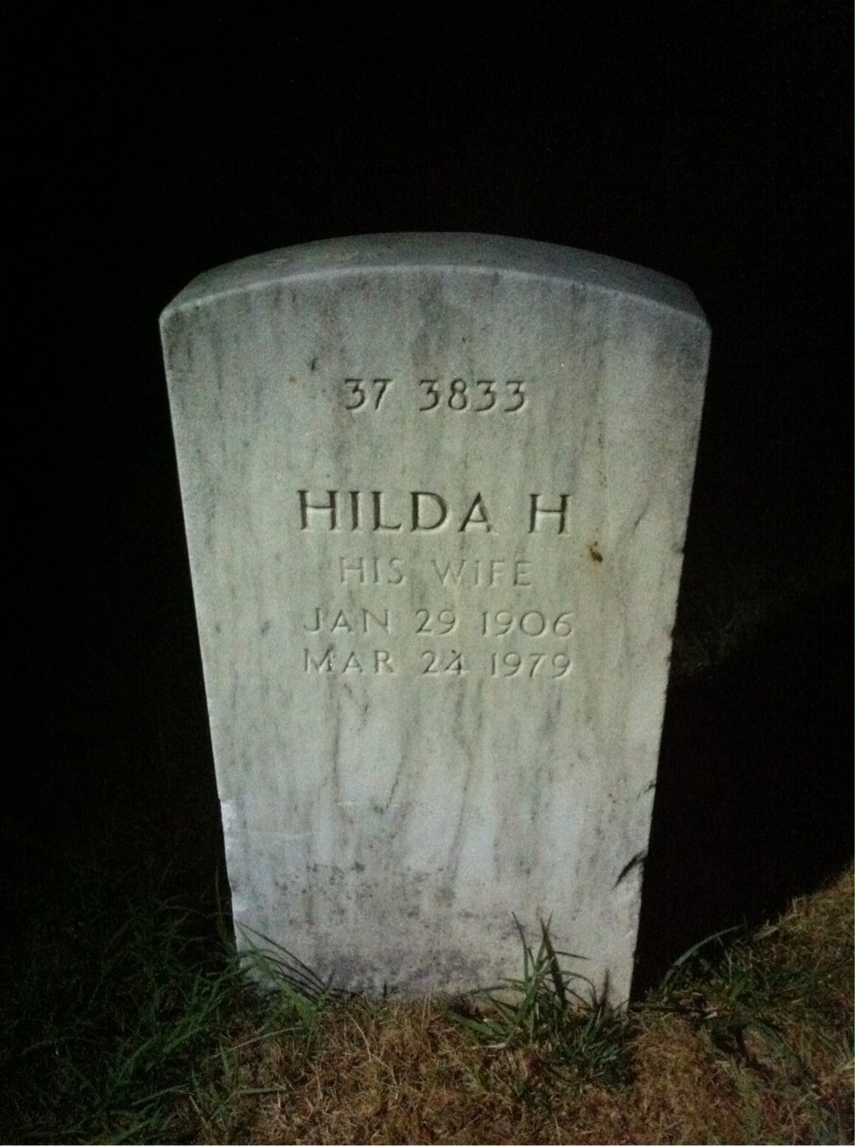 Back of headstone — Donald Baker