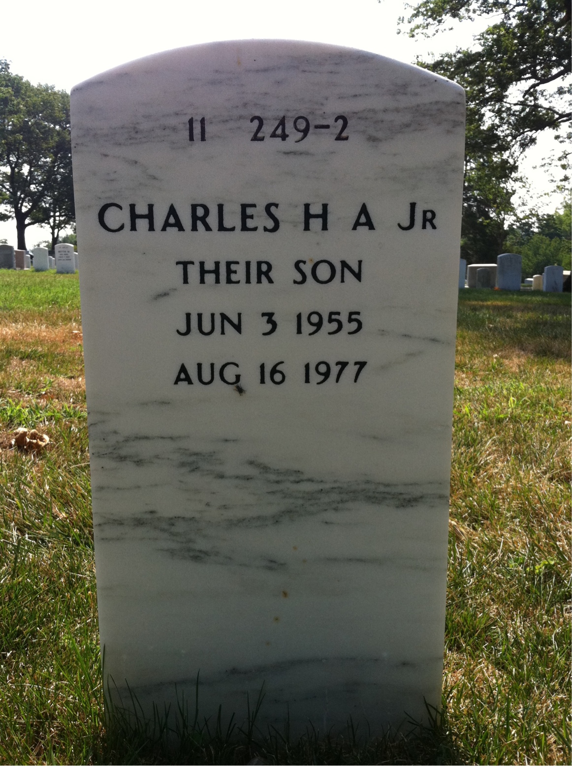 Back of headstone — Charles Banks