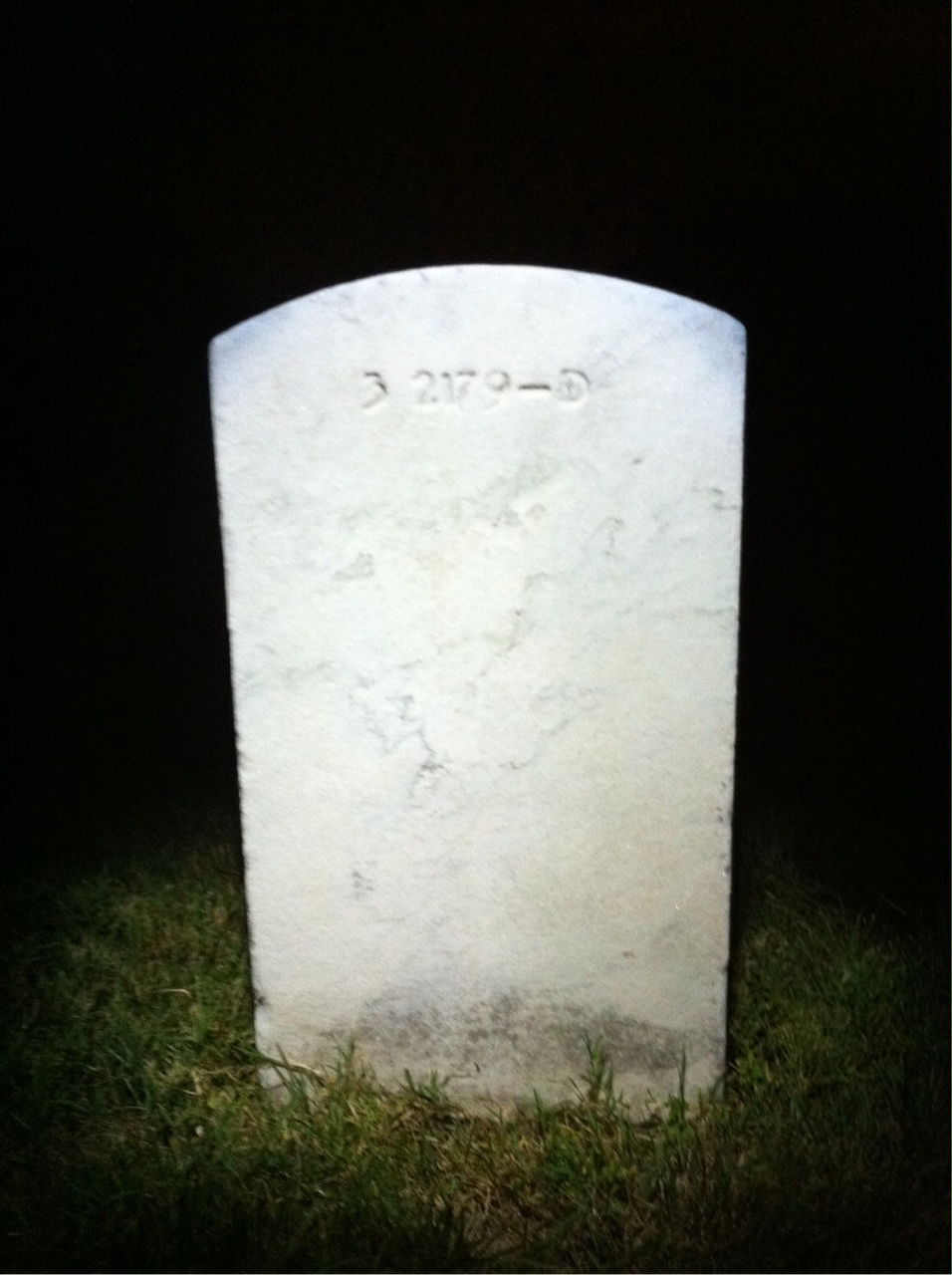 Back of headstone — Daniel Alley