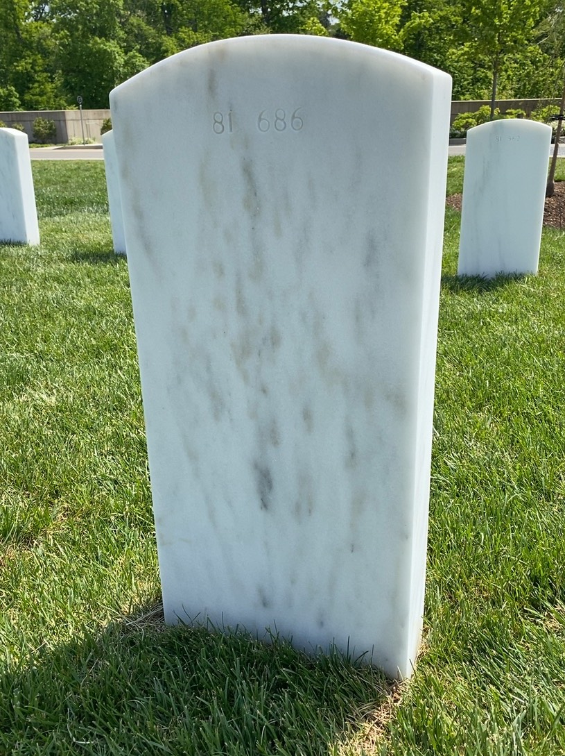 Back of headstone — Louis Hampton Jordan