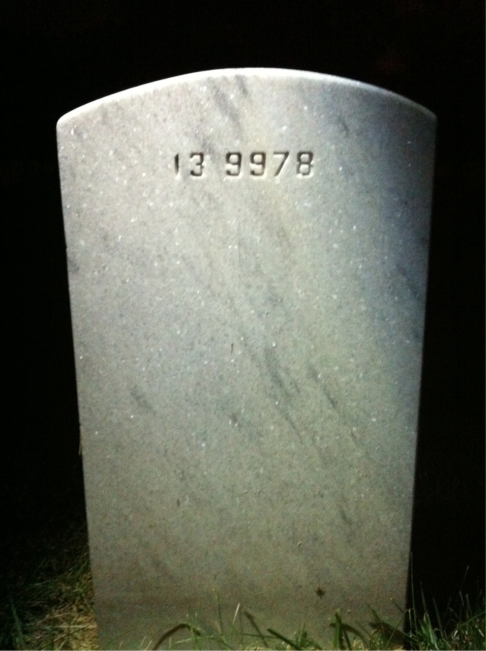 Back of headstone — William Montania