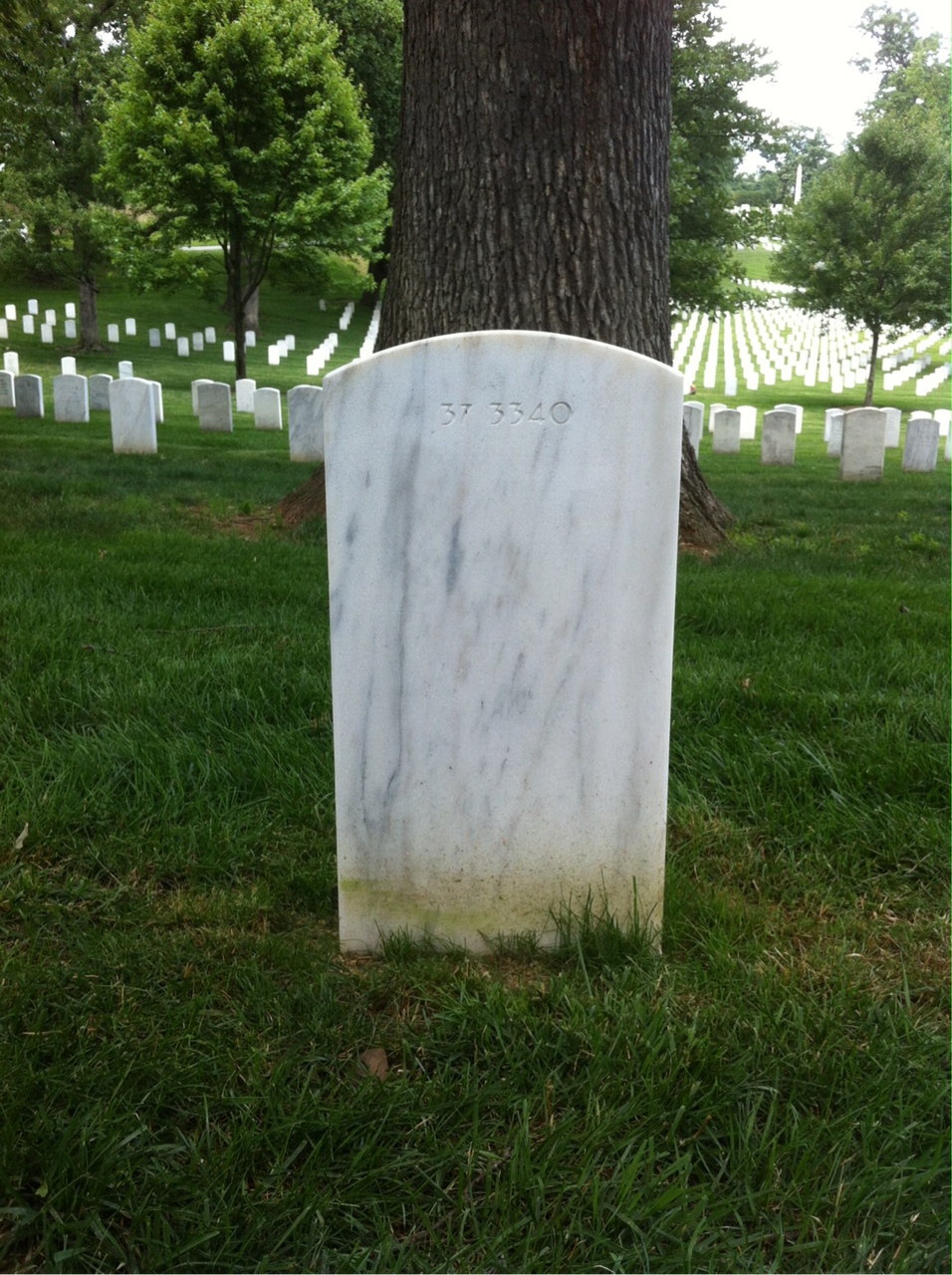 Back of headstone — Thomas J Mcaleer