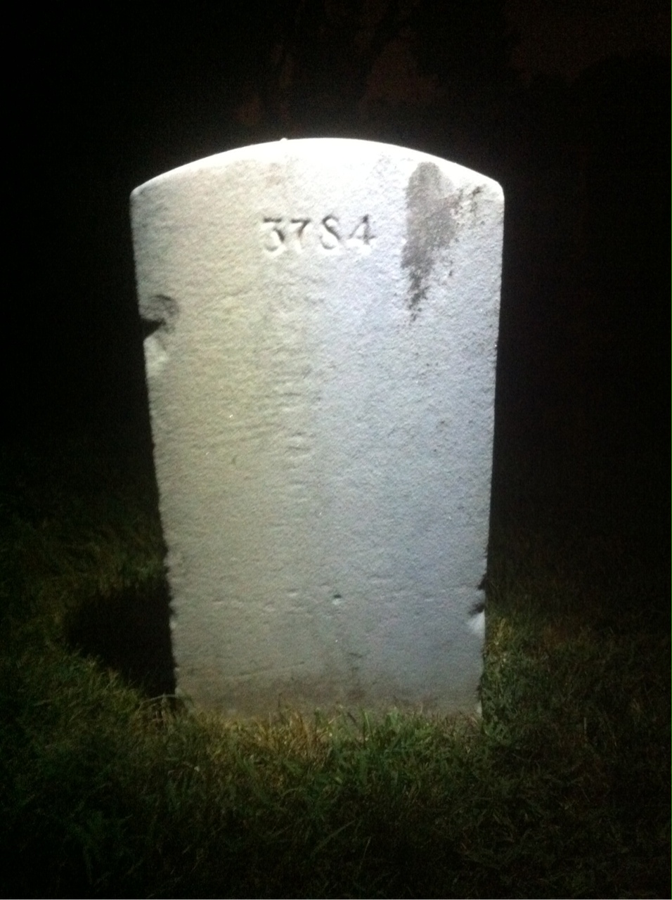Back of headstone — Professor Allen