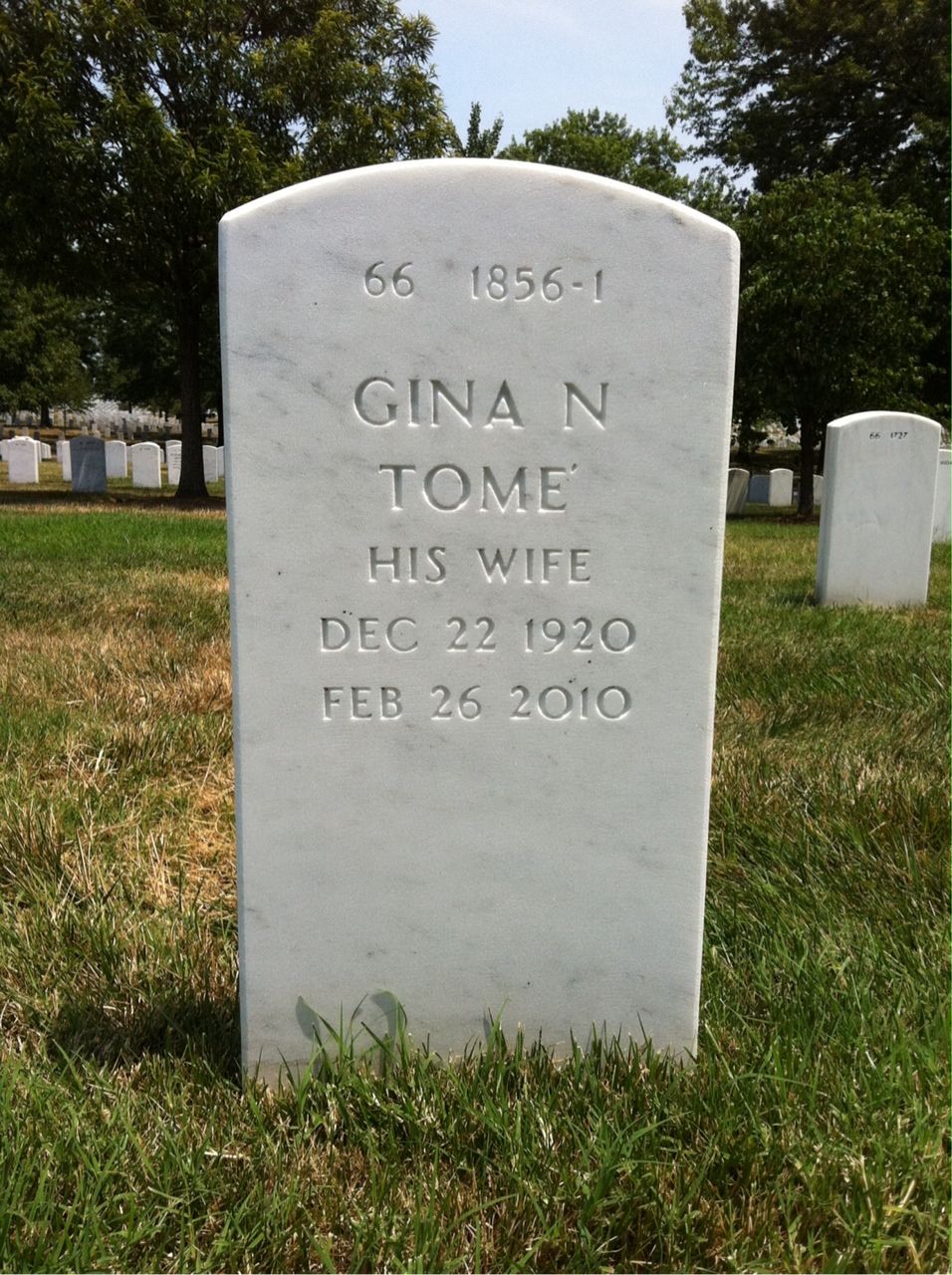 Back of headstone — Charles Hillsdale