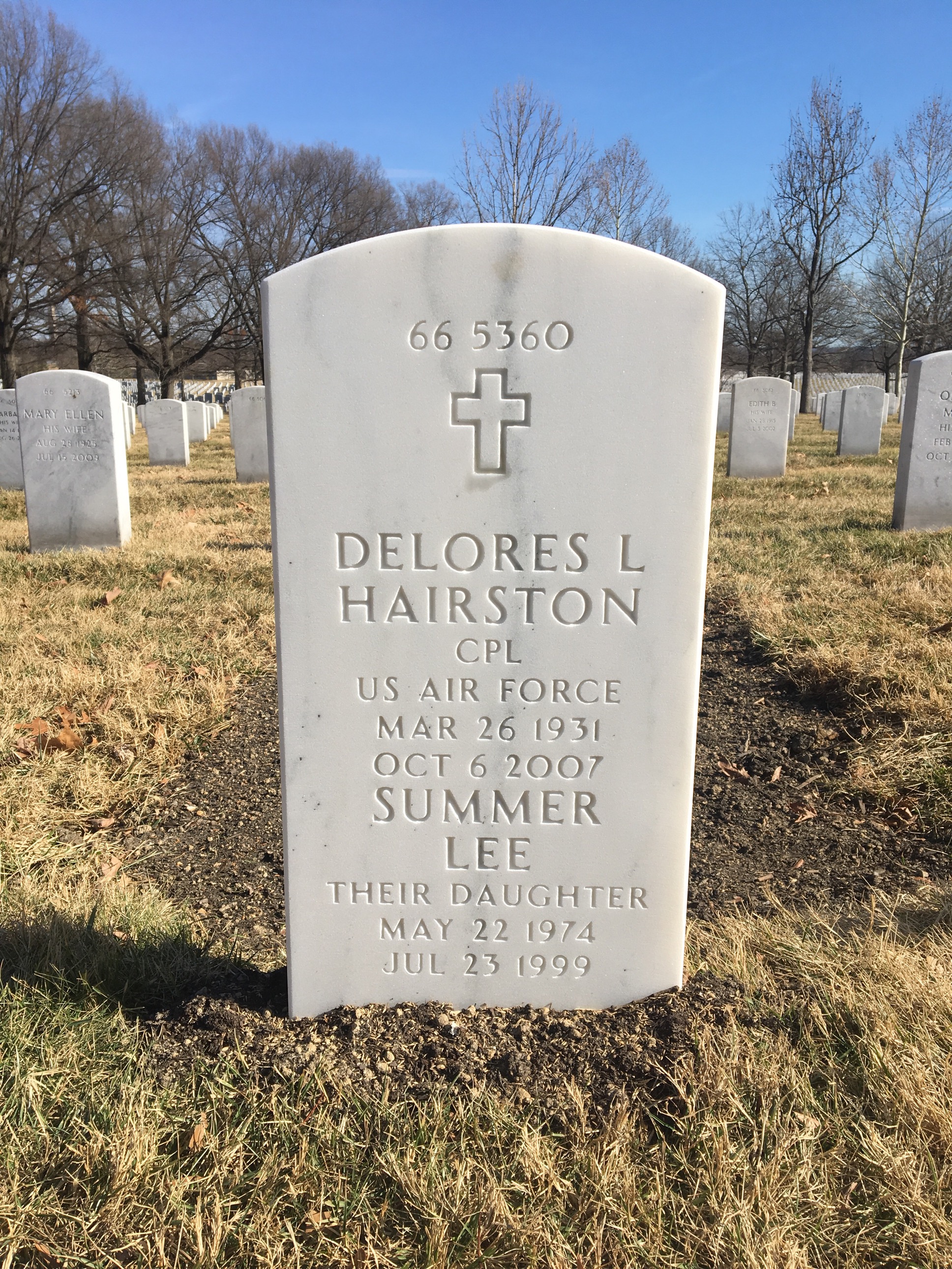 Back of headstone — Guy Hairston
