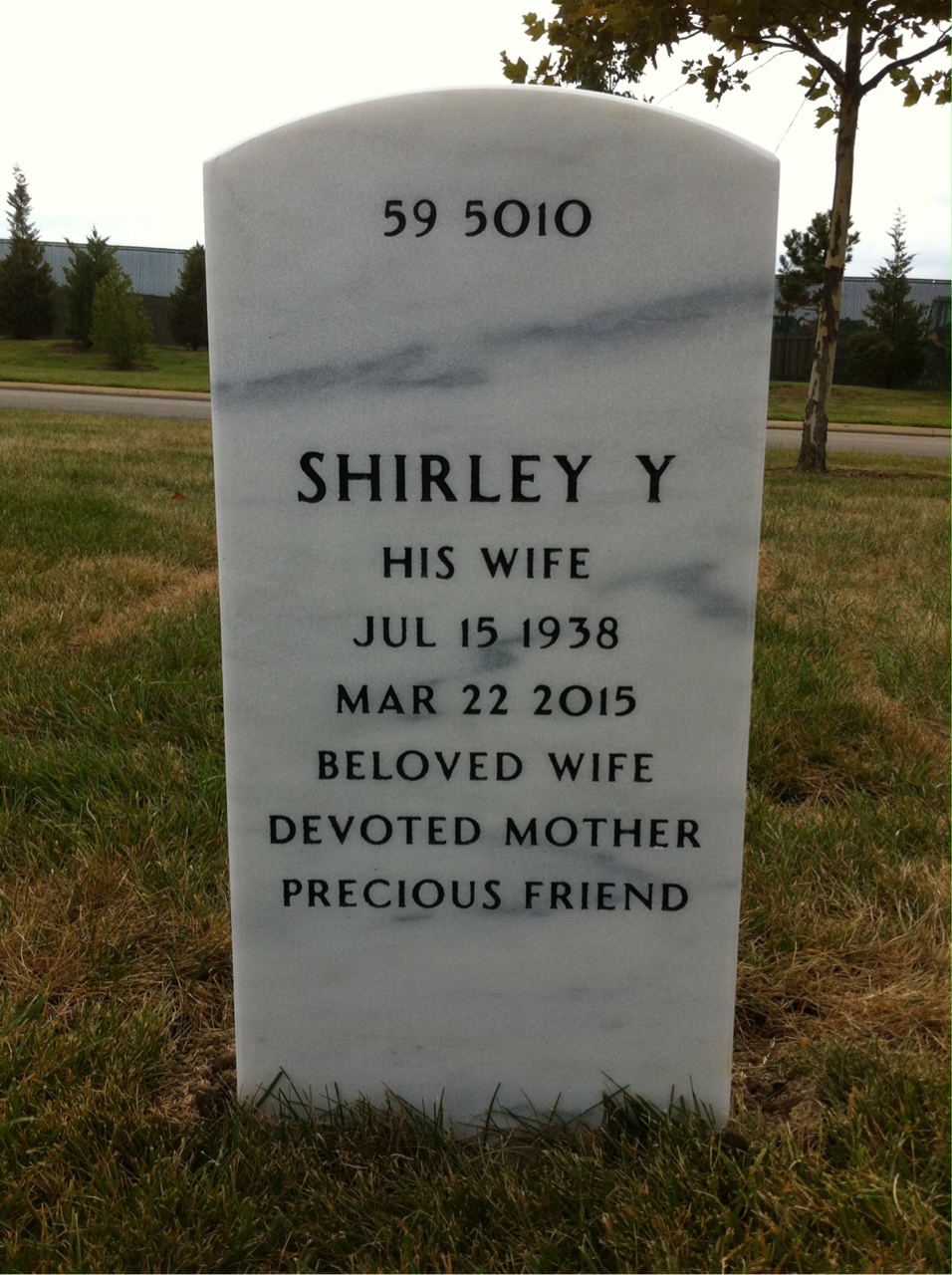 Back of headstone — O'Dell Cox
