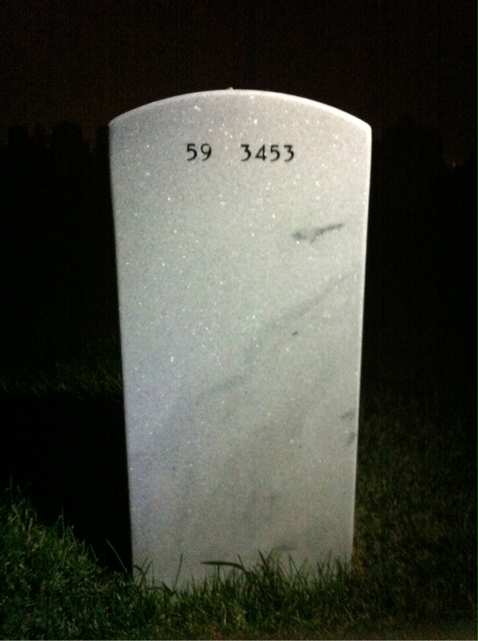 Back of headstone — Billy Parsons