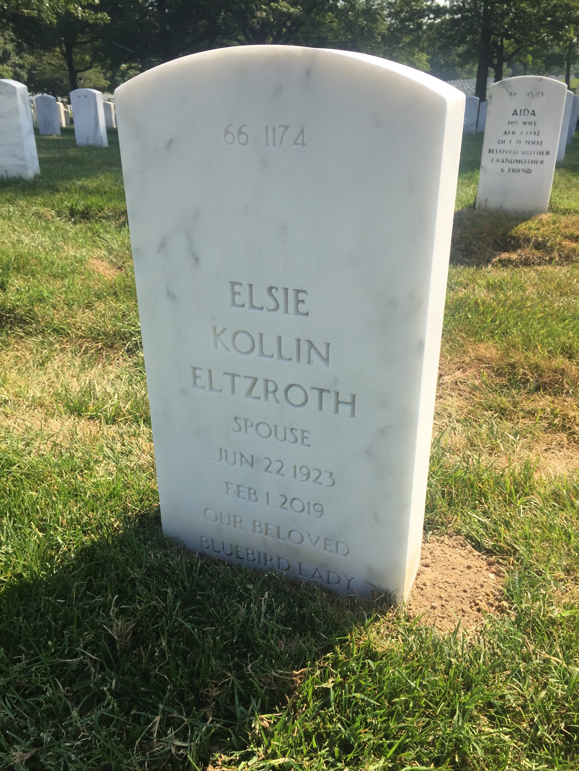 Back of headstone — Merlin Eltzroth