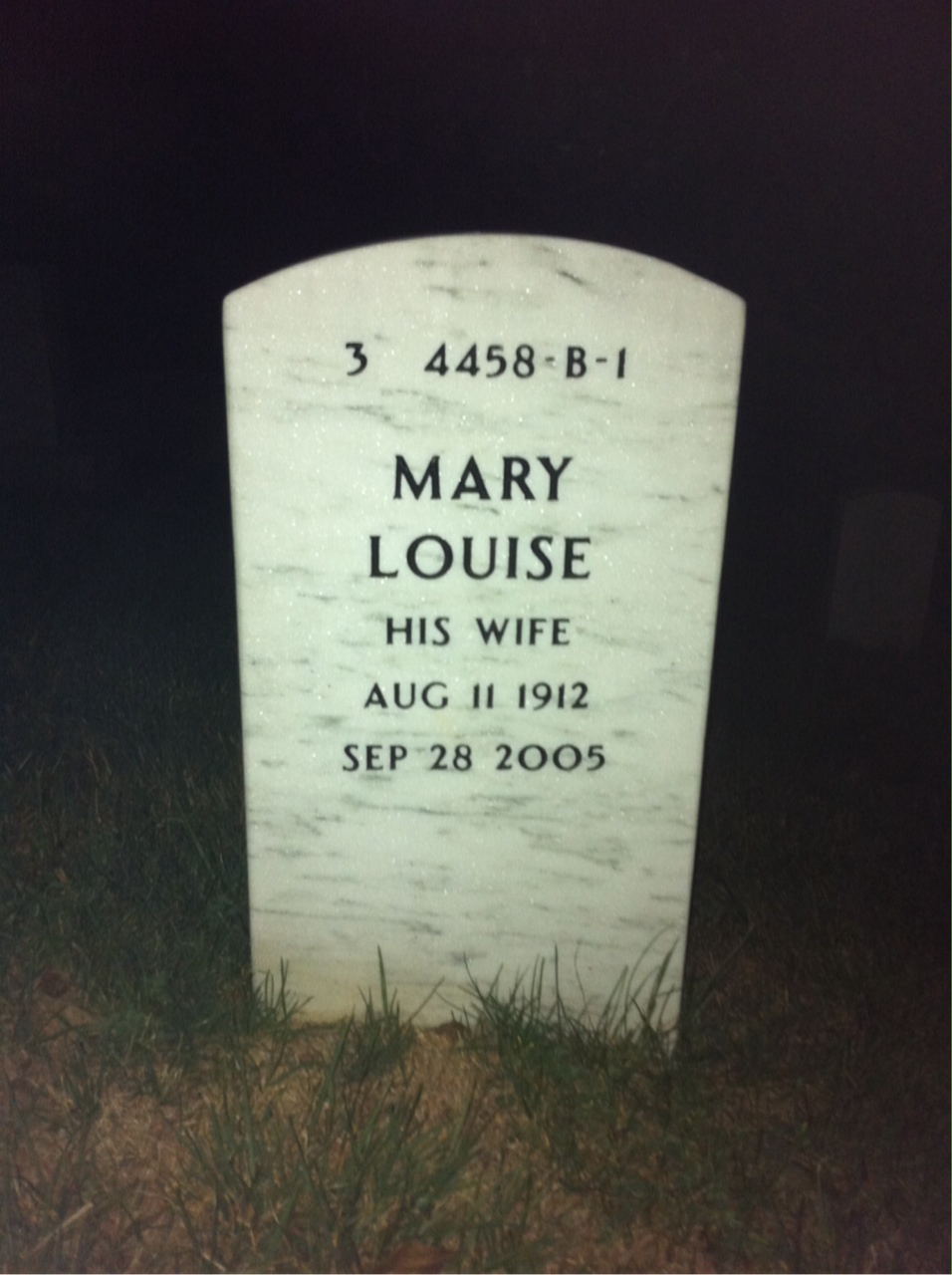 Back of headstone — William Alexander