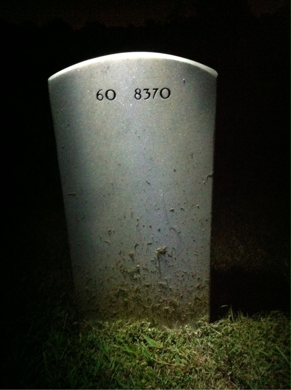 Back of headstone — Robert Gramando