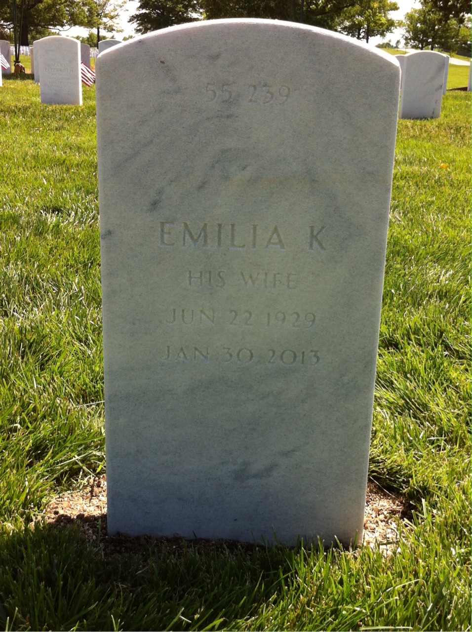 Back of headstone — Otis Moran
