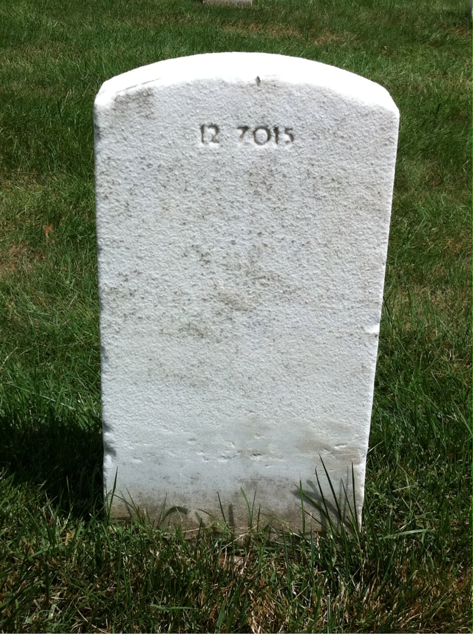 Back of headstone — Maurice Allen
