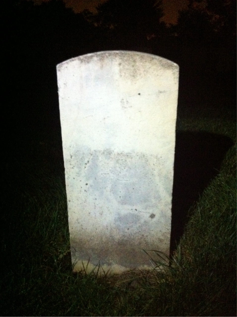 Back of headstone — Martin Melvin