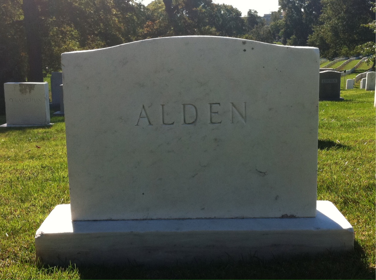 Back of headstone — Elma Alden