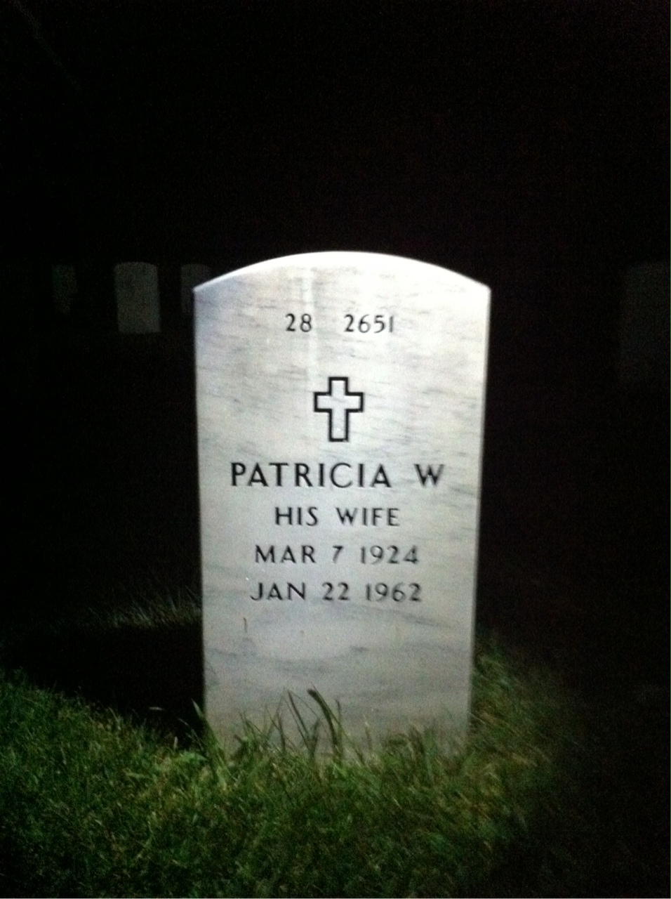Back of headstone — Raymond Ward