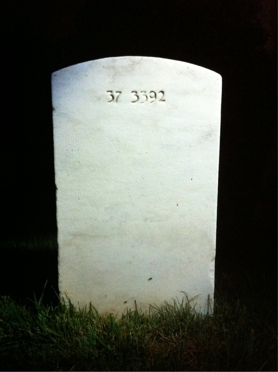 Back of headstone — Marvyn Adams