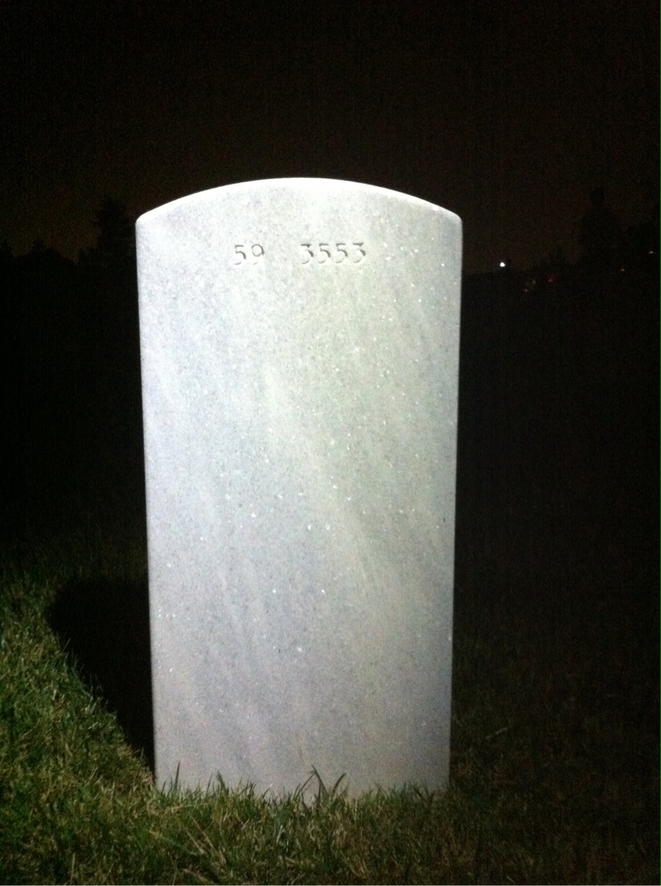 Back of headstone — Donald Toenjes