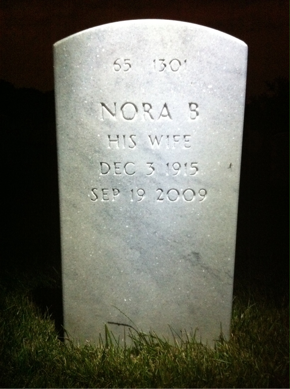 Back of headstone — Harrison Burnie