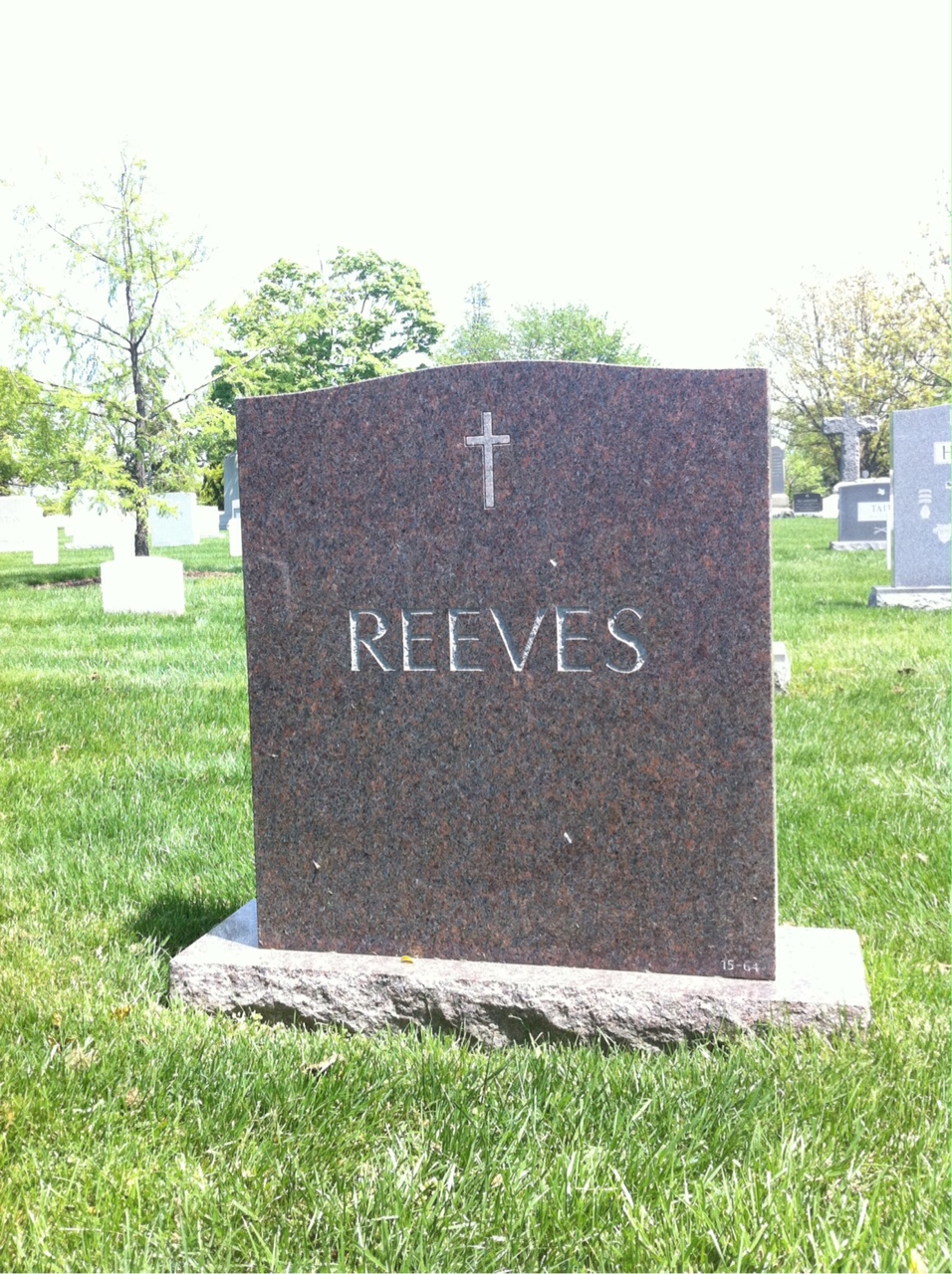 Back of headstone — James Reeves