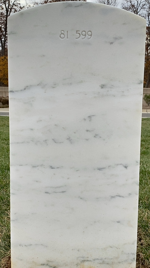 Back of headstone — Ronald Bacon