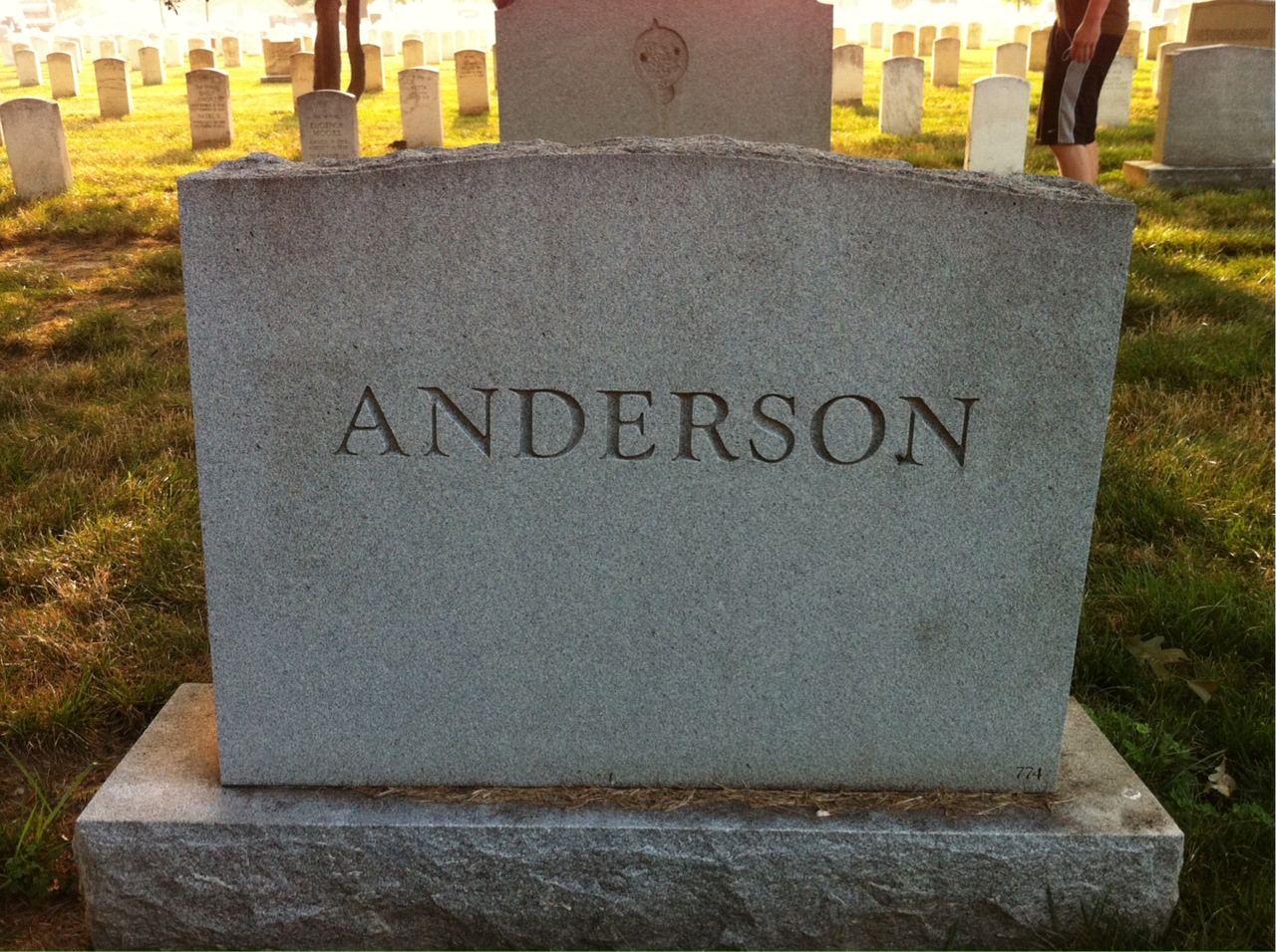 Back of headstone — John Anderson