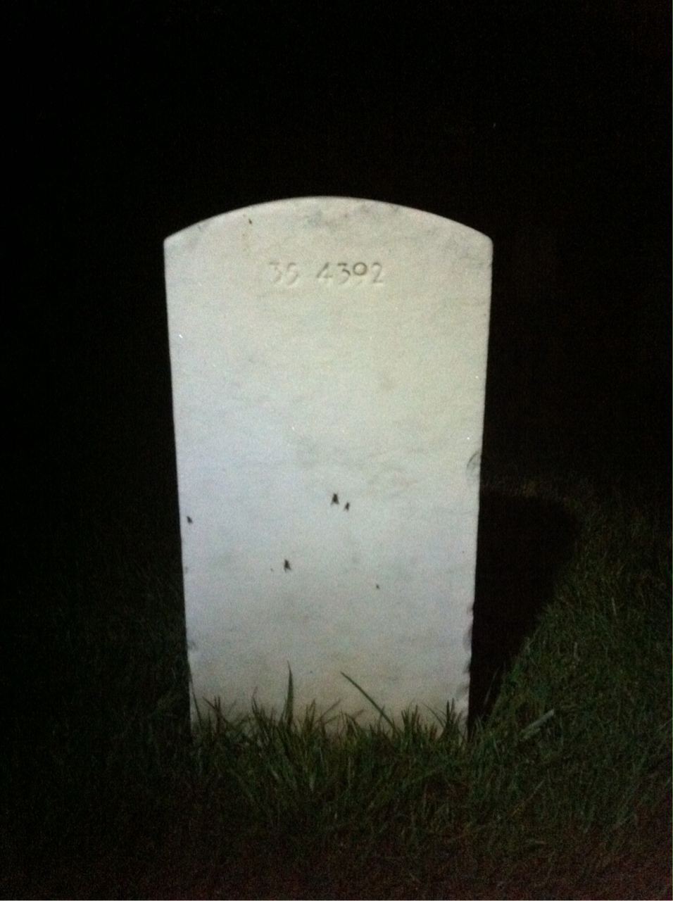 Back of headstone — Hugh Baker
