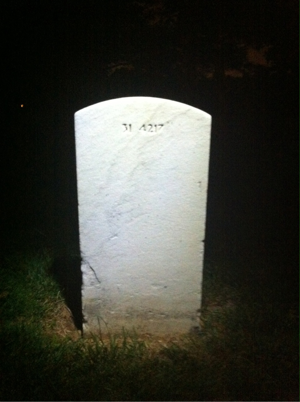 Back of headstone — Walter F Kegley