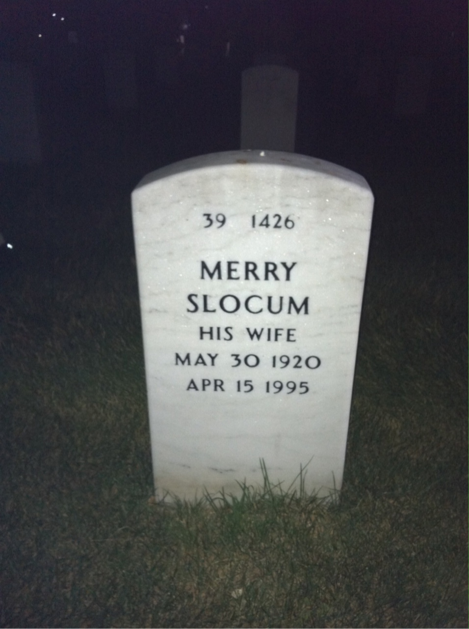 Back of headstone — William Bean