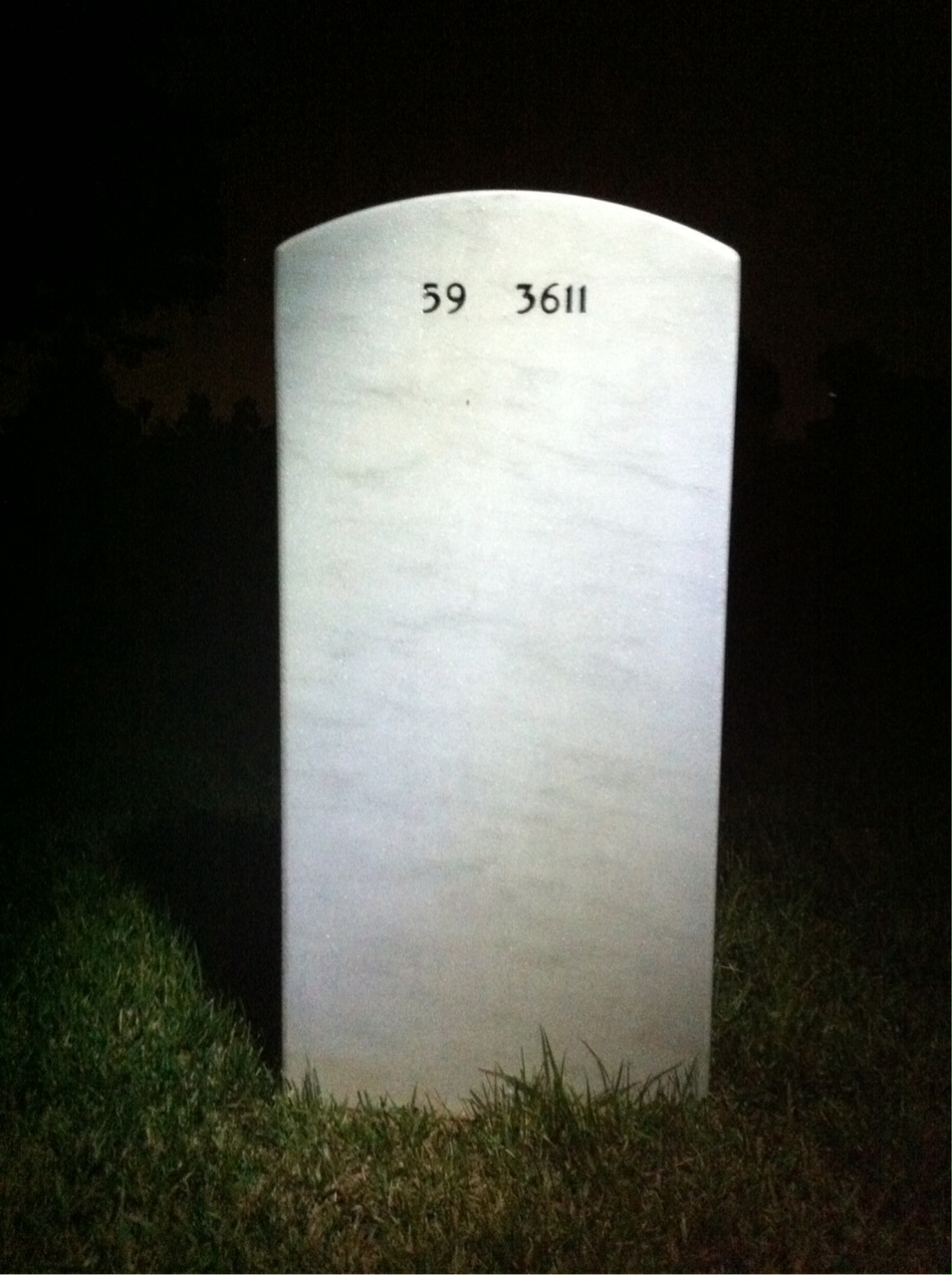 Back of headstone — Curtis Leathers