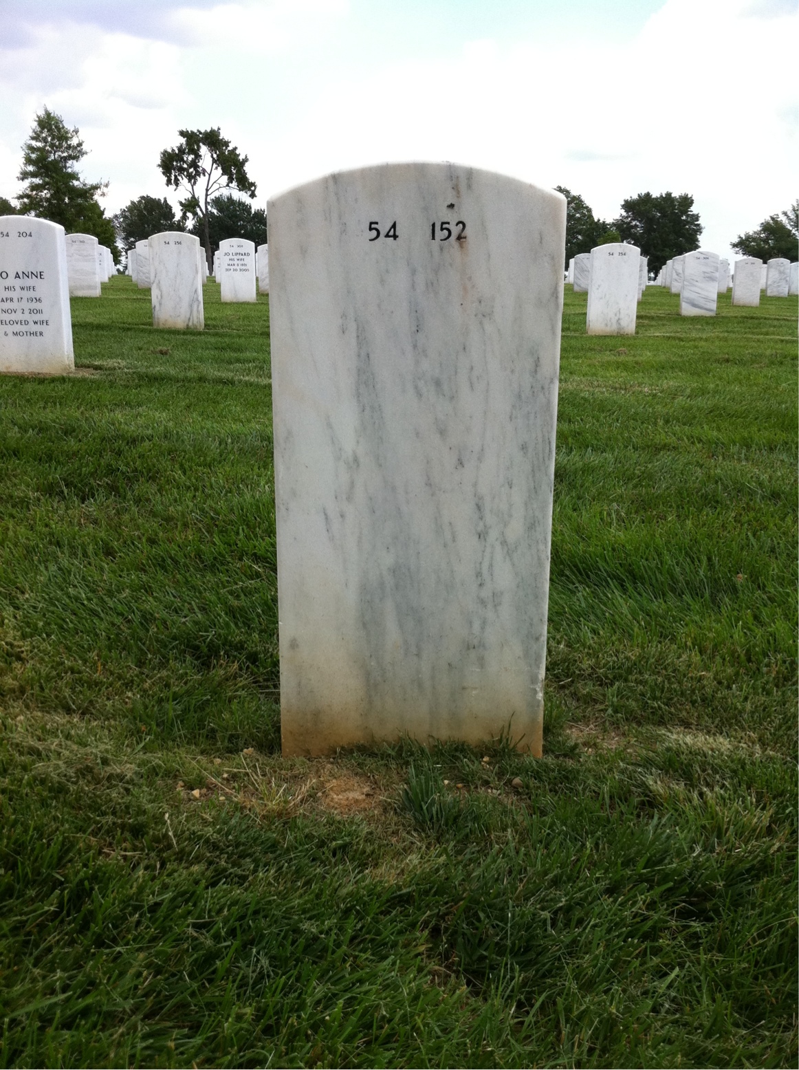 Back of headstone — Lawrence Tarnow
