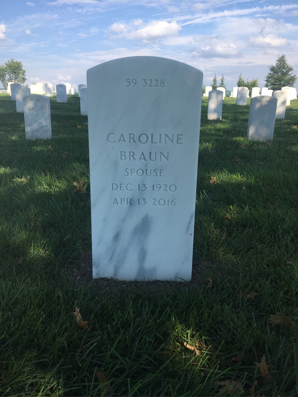 Back of headstone — Orville Bergren