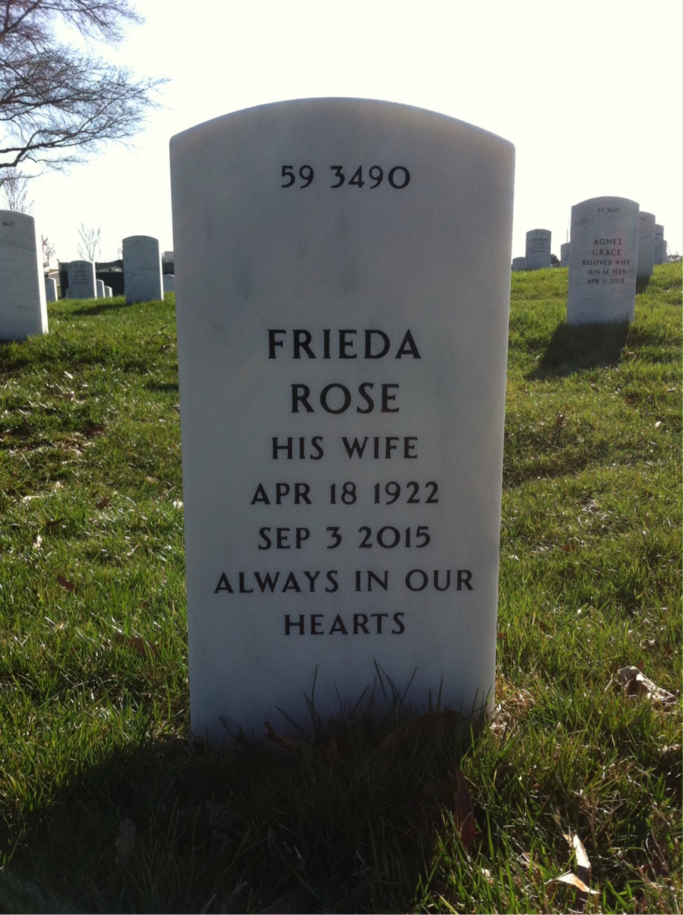 Back of headstone — Ralph Curtis