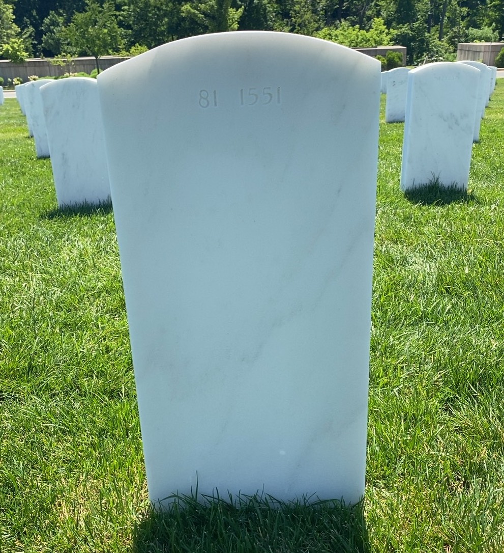 Back of headstone — Walter Eugene Gary