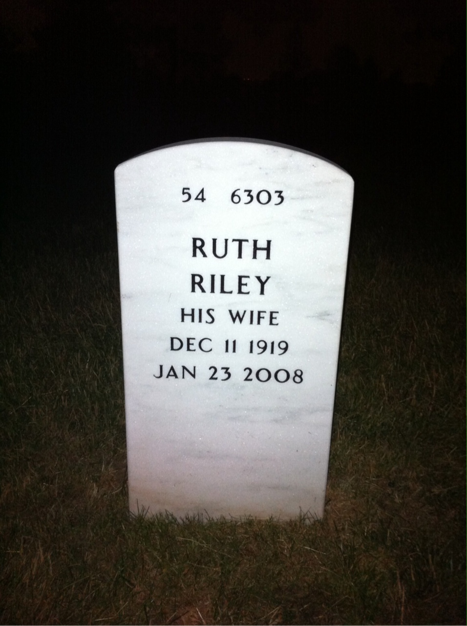Back of headstone — Raymond Disher