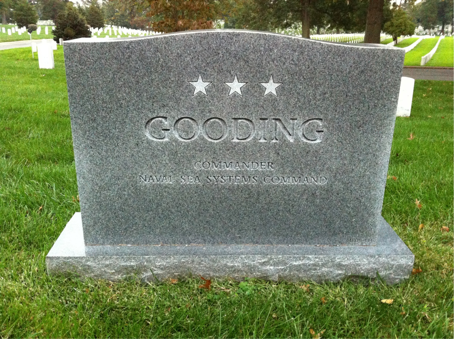 Back of headstone — Robert Gooding